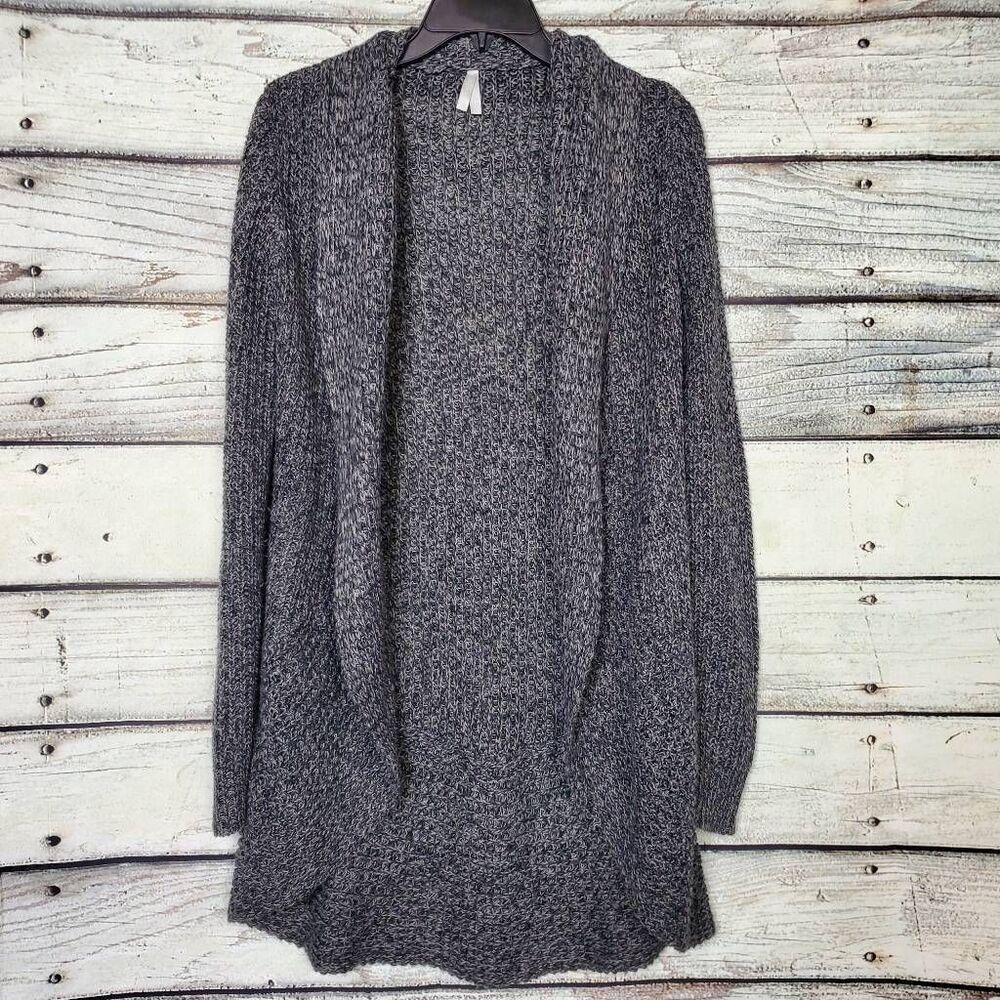 Vanity Gray Marled Open Front Cardigan Women’s Long Sleeve Cozy Sweater Small